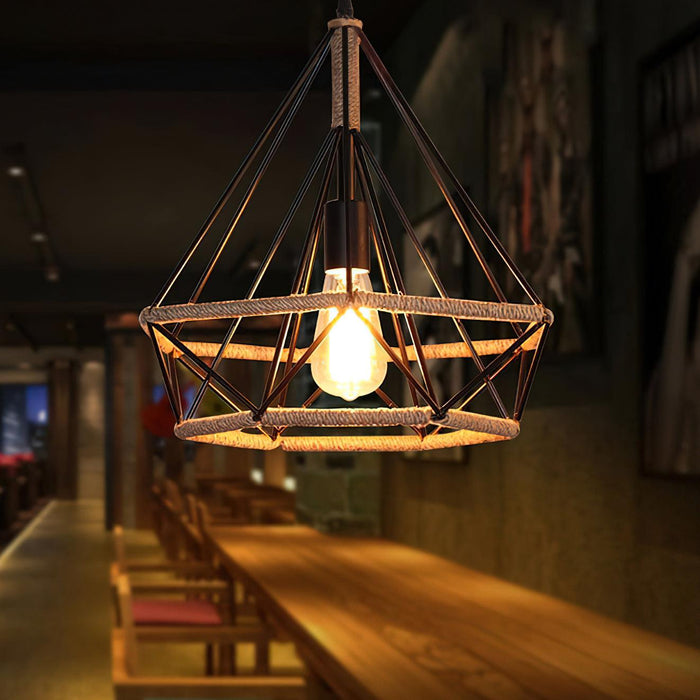 Retro Hemp Rope Interesting Pendant Light.