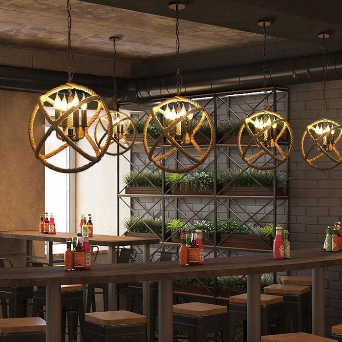 Retro Hemp Rope Interesting Pendant Light-DWHOME