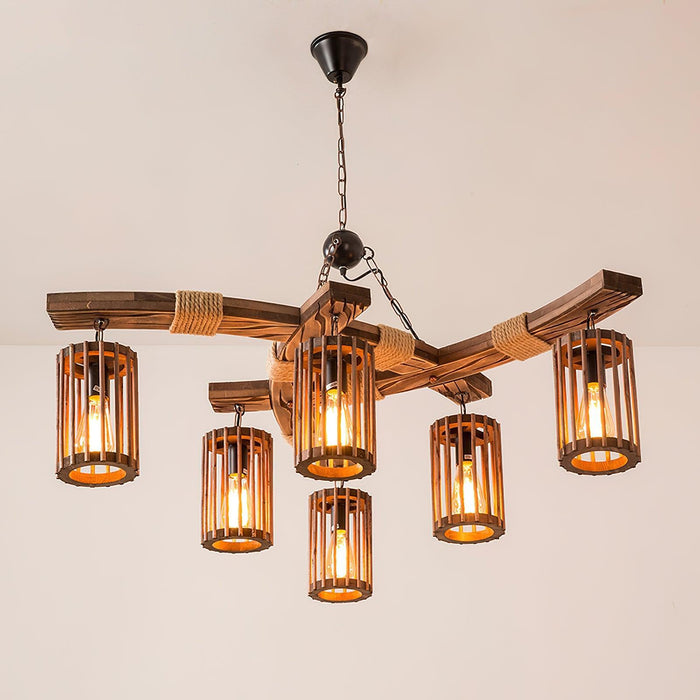 Retro Solid Wood Chandelier - DWHOME