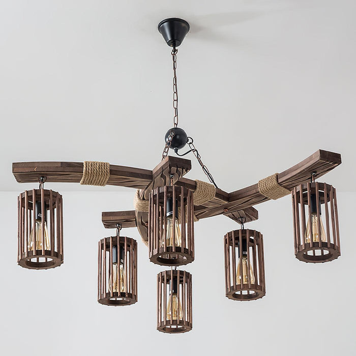 Retro Solid Wood Chandelier - DWHOME