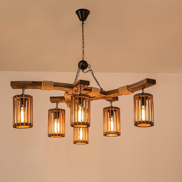 Retro Solid Wood Chandelier - DWHOME