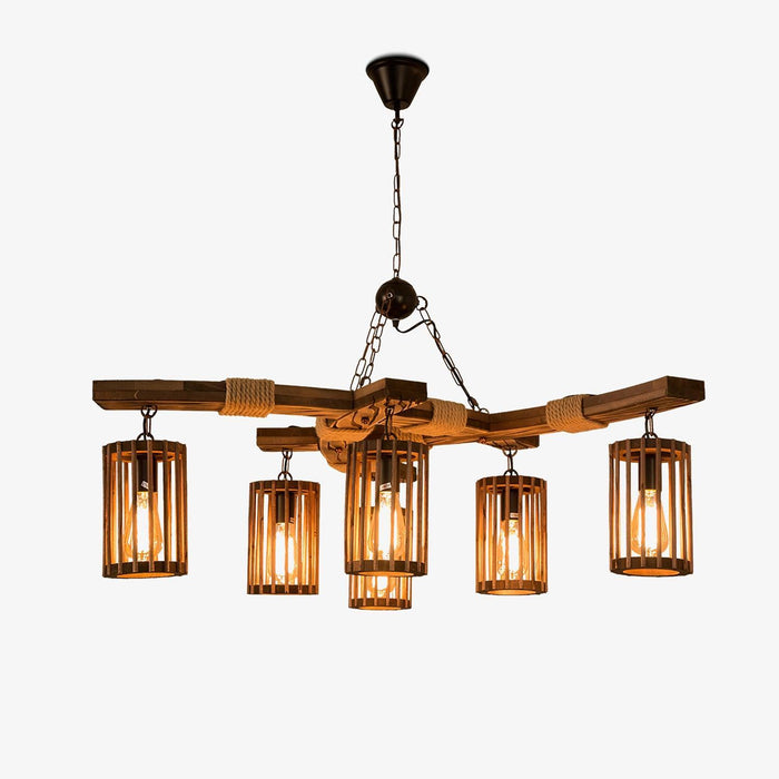 Retro Solid Wood Chandelier - DWHOME