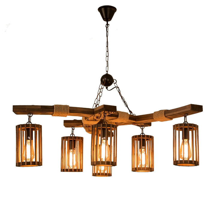 Retro Solid Wood Chandelier - DWHOME