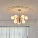 Ribbed Babble Glass Chandelier.