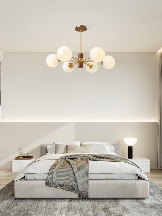 Ribbed Babble Glass Chandelier-DWHOME