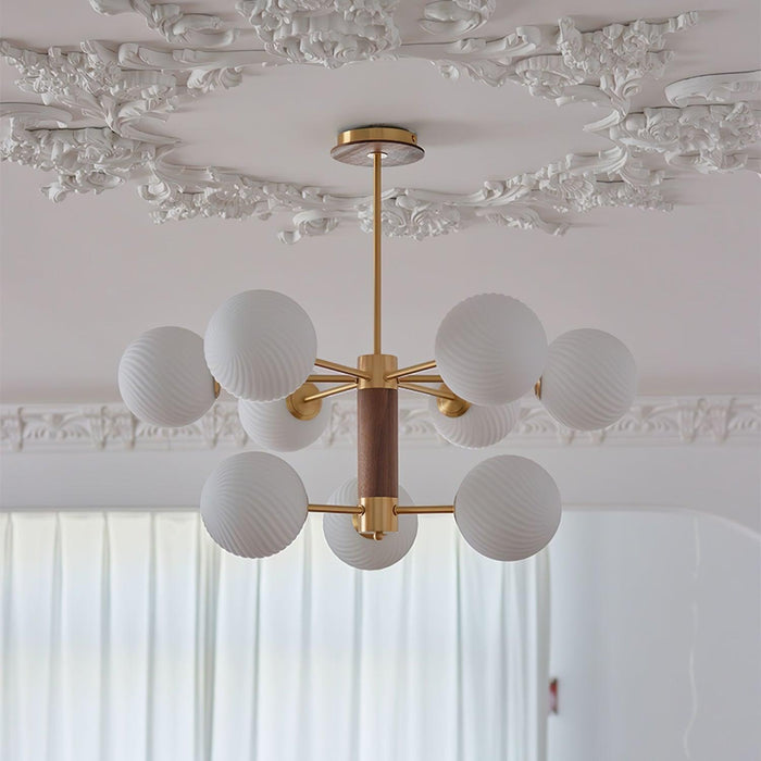 Ribbed Babble Glass Chandelier-DWHOME
