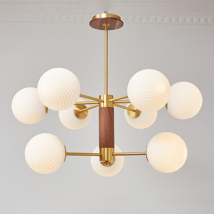 Ribbed Babble Glass Chandelier-DWHOME