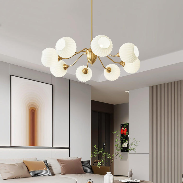 Ribbed Glass Ball Chandelier - DWHOME