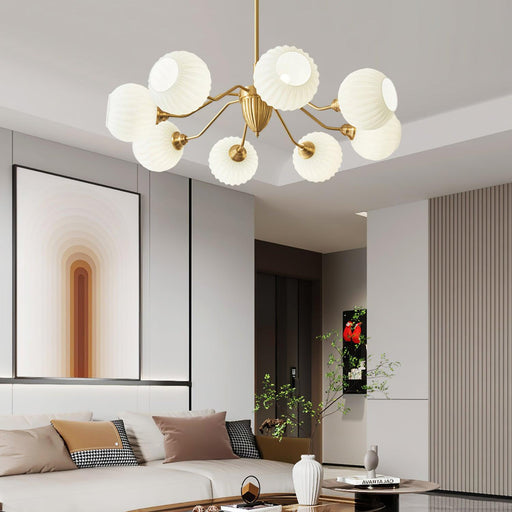 Ribbed Glass Ball Chandelier - DWHOME