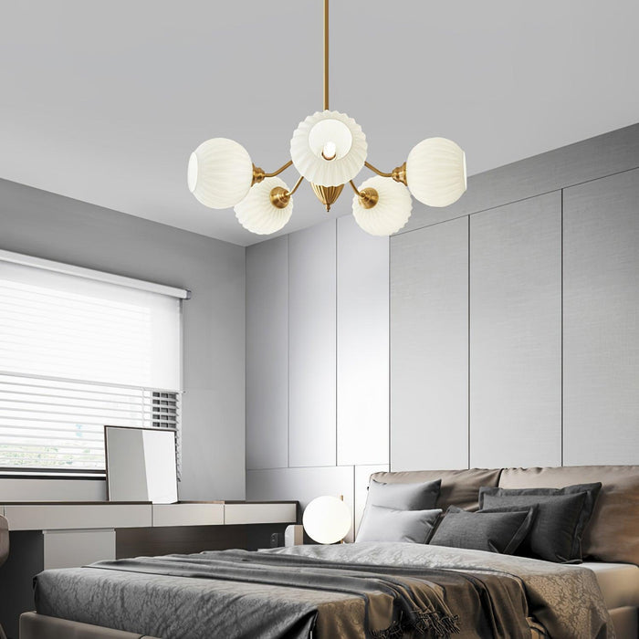 Ribbed Glass Ball Chandelier - DWHOME