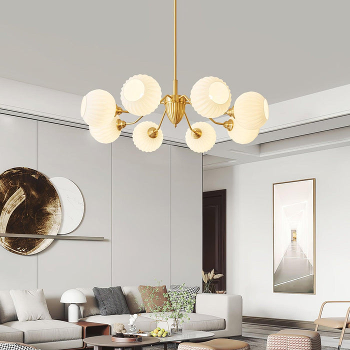 Ribbed Glass Ball Chandelier - DWHOME