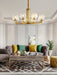 Ribbed Glass Brass Chandelier - DWHOME