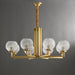 Ribbed Glass Brass Chandelier - DWHOME