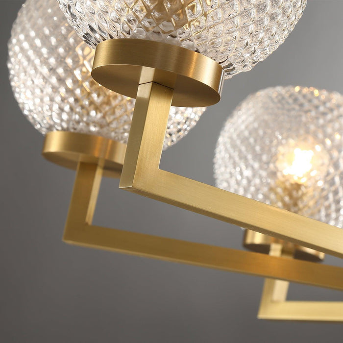 Ribbed Glass Brass Chandelier - DWHOME