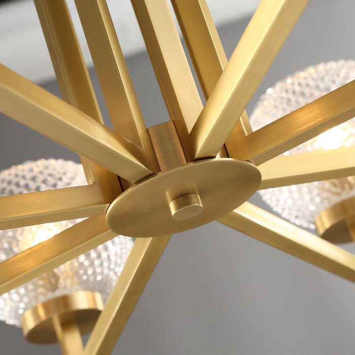 Ribbed Glass Brass Chandelier - DWHOME