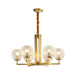 Ribbed Glass Brass Chandelier - DWHOME