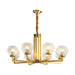 Ribbed Glass Brass Chandelier - DWHOME