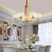 Ribbed Glass Brass Chandelier - DWHOME