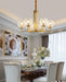 Ribbed Glass Brass Chandelier - DWHOME