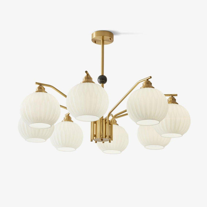 Ribbed Glass Gold Chandelier - DWHOME