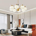 Ribbed Glass Gold Chandelier - DWHOME