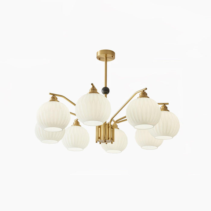 Ribbed Glass Gold Chandelier - DWHOME