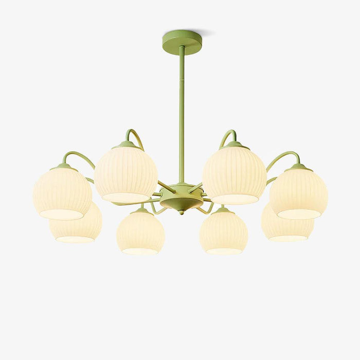 Ribbed Glass Matcha Chandelier - DWHOME