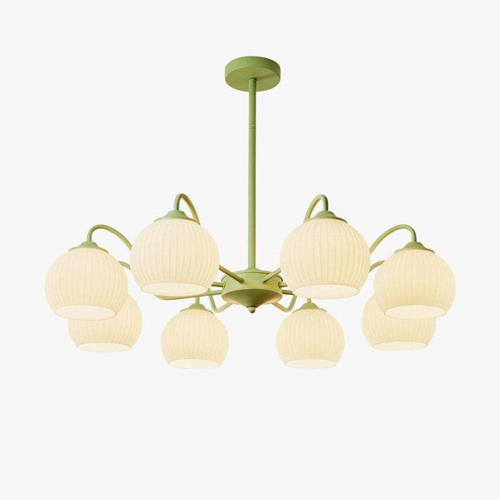 Ribbed Glass Matcha Chandelier - DWHOME