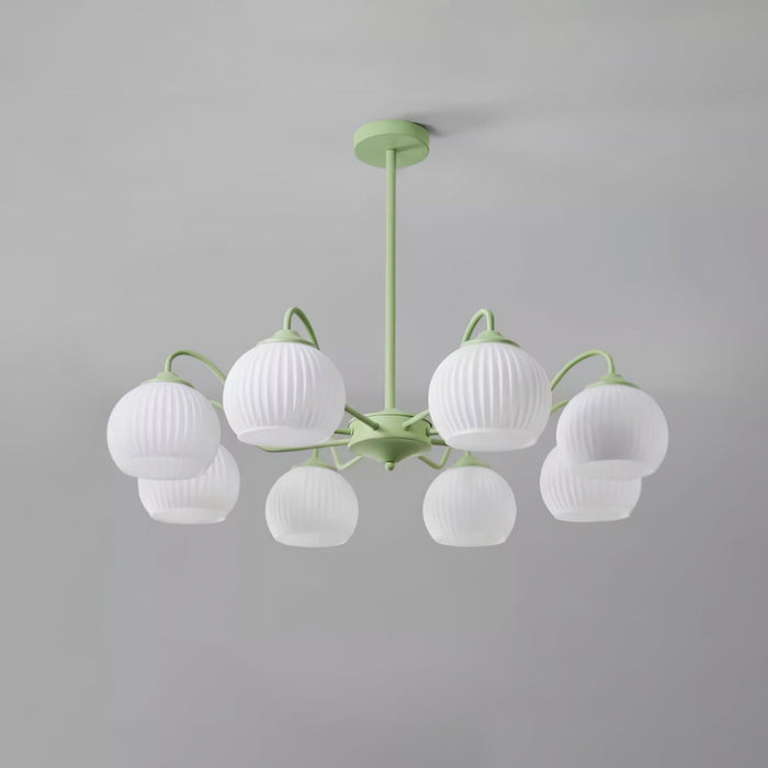 Ribbed Glass Matcha Chandelier - DWHOME