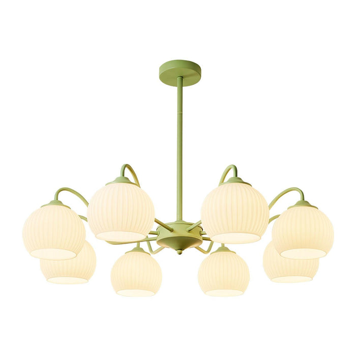 Ribbed Glass Matcha Chandelier - DWHOME