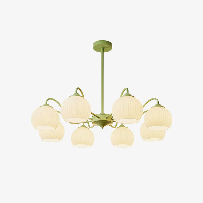 Ribbed Glass Matcha Chandelier - DWHOME