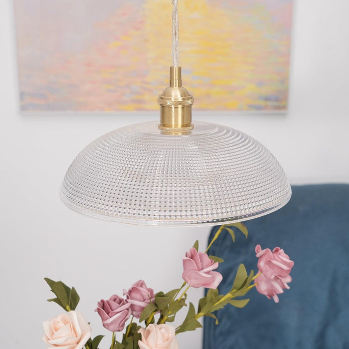 Ribbed Spiral Pendant Light-DWHOME