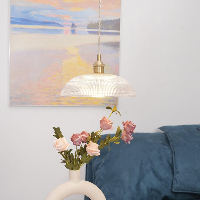 Ribbed Spiral Pendant Light-DWHOME