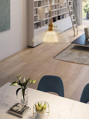 Ribbed Spiral Pendant Swag Light-DWHOME