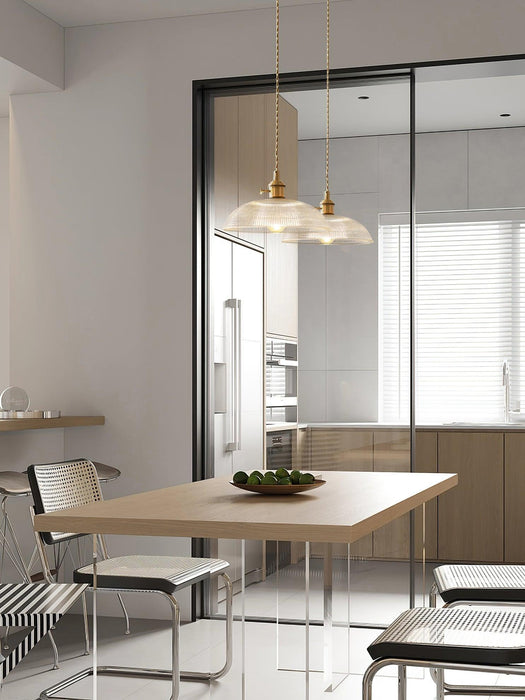 Ribbed Spiral Pendant Light-DWHOME