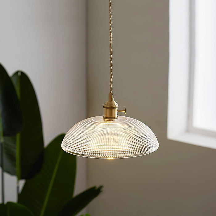 Ribbed Spiral Pendant Light-DWHOME