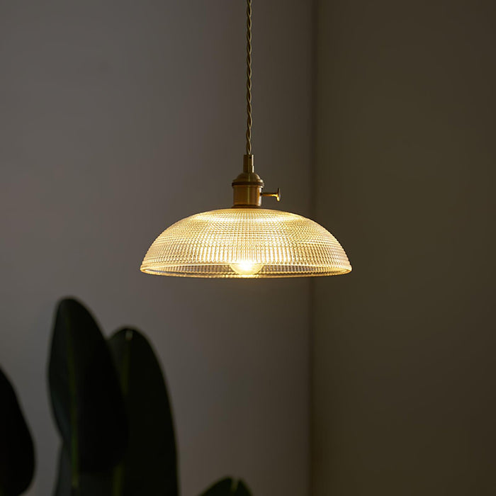 Ribbed Spiral Pendant Light.