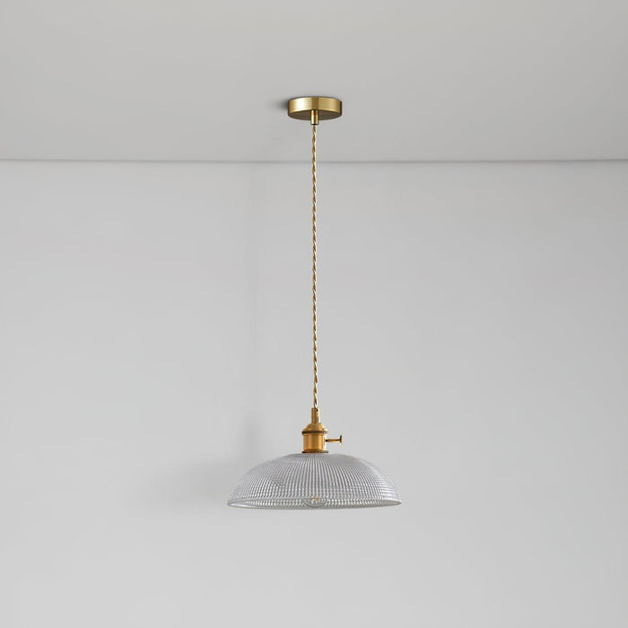 Ribbed Spiral Pendant Light-DWHOME