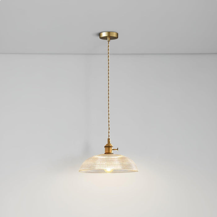 Ribbed Spiral Pendant Light-DWHOME