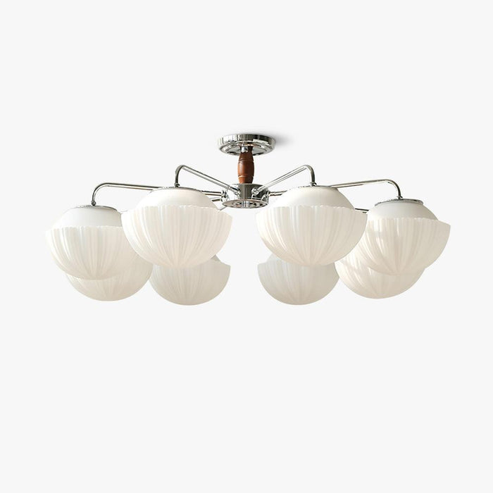 Ribbed Walnut Ceiling Lamp - DWHOME