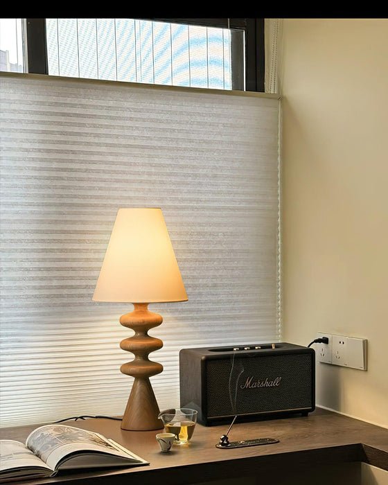 Ripple Wood Table Lamp-DWHOME