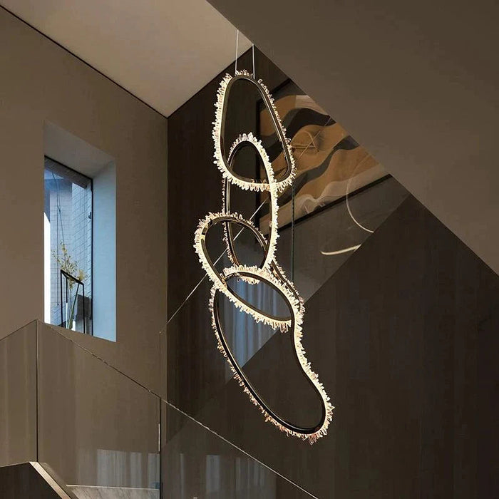 Kevyn Modern Rock Crystal Irregular Living Room Chandelier, Staircase Chandelier-DWHOME