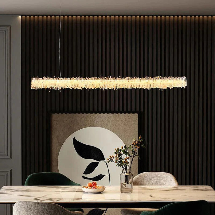 Patton Modern Rock Crystal Linear Chandelier,Island Chandelier-DWHOME