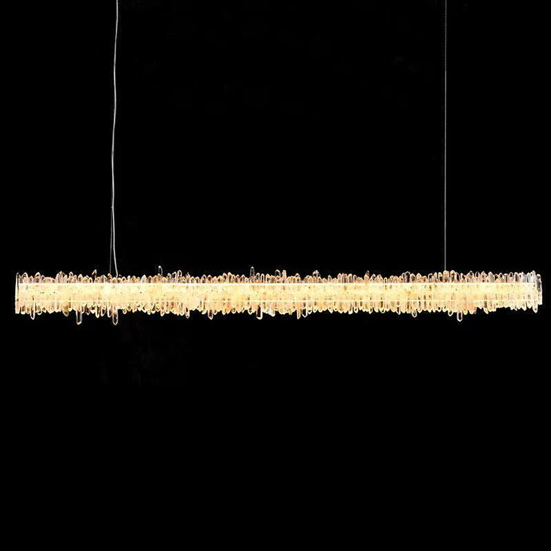 Patton Modern Rock Crystal Linear Chandelier,Island Chandelier-DWHOME