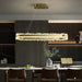 47 Inch Linear Chandelier Modern Quartz Crystal Chandelier for Dining Room-DWHOME