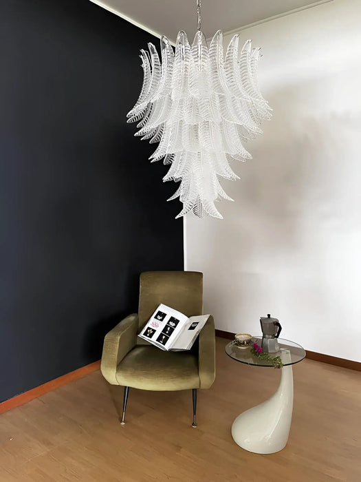 Rosalind Murano Clear Glass Chandelier-DWHOME
