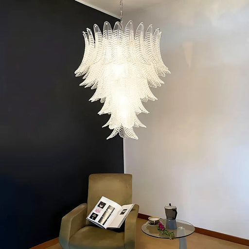 Rosalind Murano Clear Glass Chandelier-DWHOME