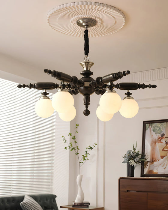 Rotating Stick Chandelier.