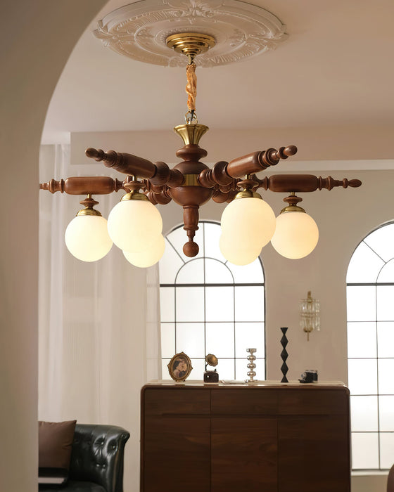 Rotating Stick Chandelier.