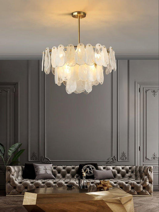 Round Cloud Glass Chandelier-DWHOME